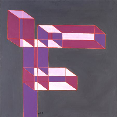 Achille Perilli, La Beata Isola dell'Ansia 1973 Tecnica mista su tela, cm...