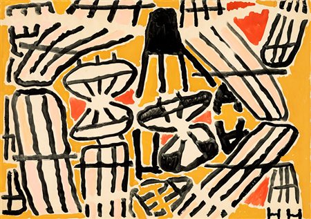 Giuseppe Capogrossi, Sperficie CP/815 1959/1960 Tempera su carta, cm 50x70...