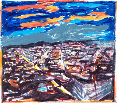 Mario Sasso, Studio per grande bivio 1984 Acrilico su carta, cm 58x50