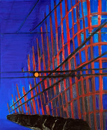 Titina Maselli, PALAZZO AL TRAMONTO 1962 Olio su tavola, cm 122x100