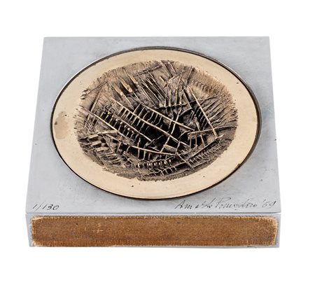 Arnaldo Pomodoro, Piccola Scultura 1969 Scultura (Argento su ottone cromato),...