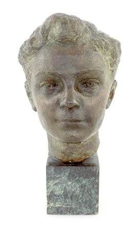Bortolotti Timo, Ritratto di fanciullo Scultura in bronzo, cm 27x22x18