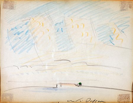 André Masson, Paesaggio Pastello su carta, cm 21x27
