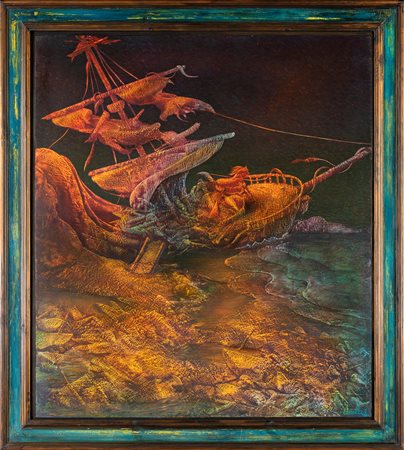 Franco Mulas, Senza titolo 1983 Olio su tavola, 94.5x83.5