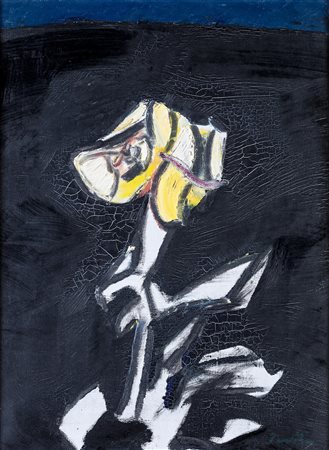 Salvatore Provino, Fiore 1965 olio su tela, cm 41x30