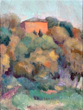 Tina Fiori, Casa buitoni 1945 Olio su tavola, cm 33,5x25 Tina Rossi Fiori, De...