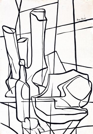 Enzo Rossi, Vasi di Leoncillo 1949 Olio su tela, cm 72x55