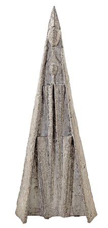 Jill Scholar, Madonna con bambino 1958 Scultura in cemento, cm 55x20x140(h)