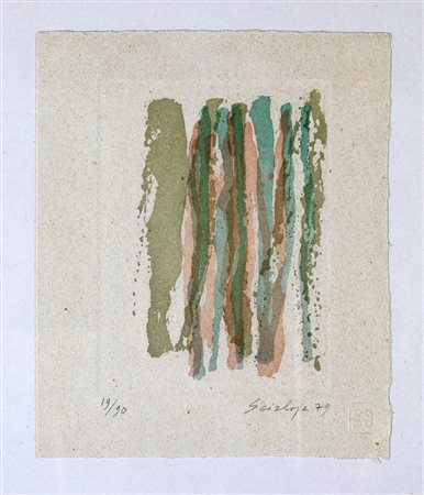 Toti Scialoja, Astratto 1979 Litografia, cm 22x17,5