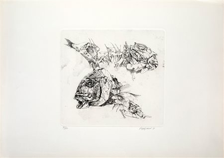 Renzo Vespignani, Pesci 1969 Acquaforte, cm 50x70