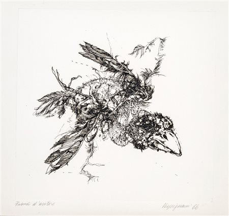 Renzo Vespignani, Senza titolo 1966 Incisione, cm 21,5x23,5