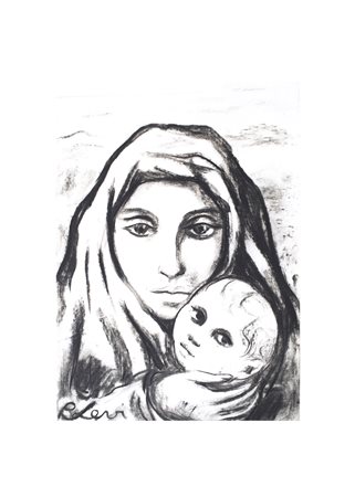 Carlo Levi, Madonna con bambino, cm 70x50