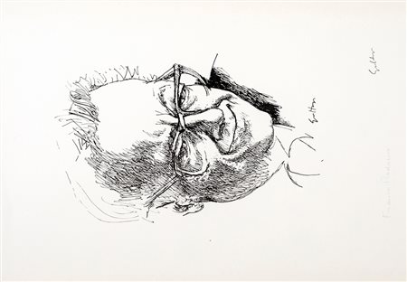 Renato Guttuso, Ritratto di Franco Rodano Serigrafia, cm 50x35