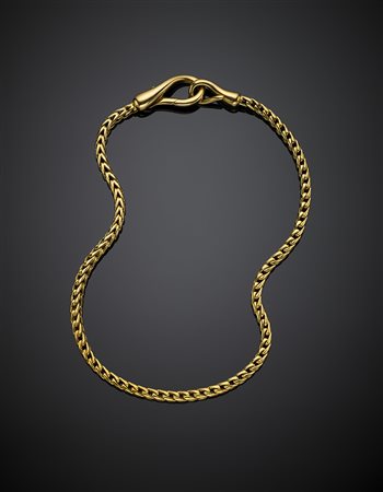 POMELLATOCollier in oro giallo a maglia quadrata, chiusura a moschettone, g...