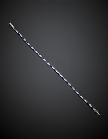 FAVEROBracciale a segmenti articolati in oro bianco con diamanti rotondi per...