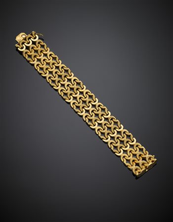 FOBBracciale modulare in oro giallo con maglie lucide e satinate, g 54,13,...