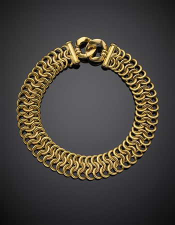 EFFEDUECollier in oro giallo e rosa a maglia inanellata, chiusura rifinita...