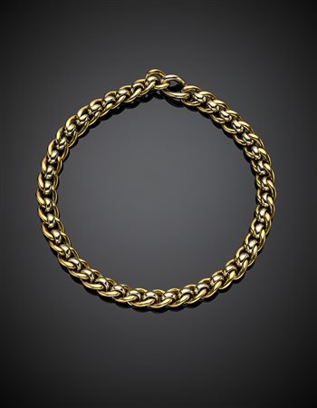 POMELLATOCollier in oro giallo e bianco a maglia inanellata, g 174,61, lungh....