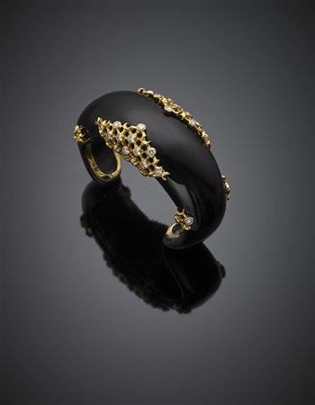 JOSEPH WEISAGER & FILSBracciale rigido alla schiava in onice rifinito in oro...