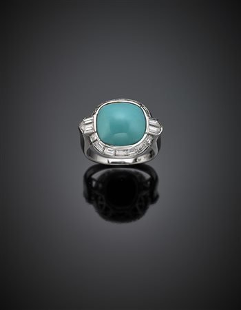 HARRY WINSTONAnello in platino, diamanti per complessivi ct. 1 circa e...