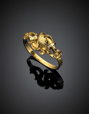 Bracciale rigido in oro giallo con smalti bianchi e blu g 14,22, diam. cm...