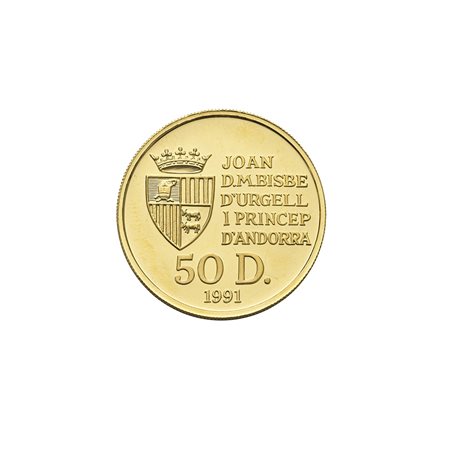 ANDORRA(Pricipato) 50 diners 1991/Camoscio. KM 68. AU. PROOF.