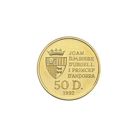 ANDORRA(Principato)50 diners 1992/Orso. KM 77 AU. PROOF.