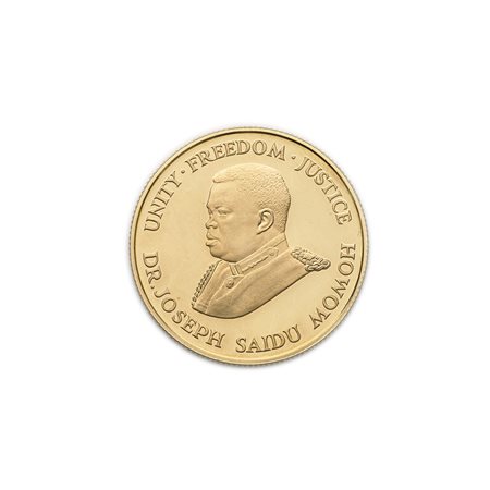 SIERRA LEONE5 golde 1987/Antilope. KM 42. AU. PROOF.