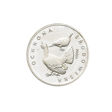 POLONIARepubblica.100 zlotych 1980 PROVA/ Gallo cedrone. Pr. 399. AG. FDC.