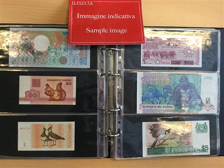 STATI VARIAlbum contenente 118 banconote raffiguranti animali di stati vari...