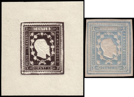 REGNO D'ITALIA - SAGGI 1864Giuseppe Re, Torino. 5c. celeste chiaro con...