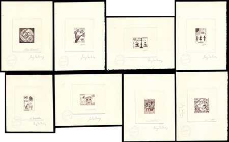 MONACO 1963Prove di lusso in nero "Carta per l'infanzia". Serie completa di 8...