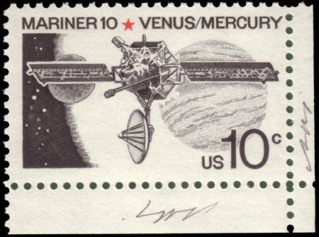 STATI UNITI 1975Varietà. 10c. "Mariner II" privo della stampa in...