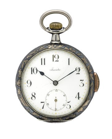 INVICTAOrologio da tasca da uomo in argento niellatoEpoca fine secolo...