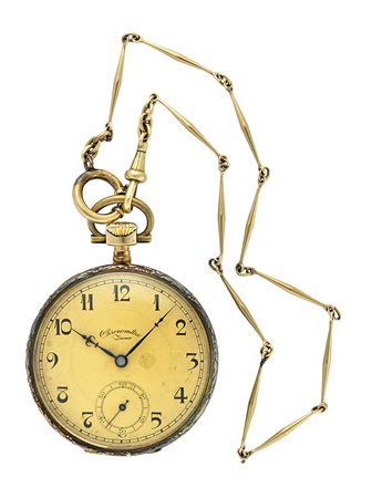 ZENAOrologio da tasca da uomo in oro 18K, con catenaEpoca fine secolo...