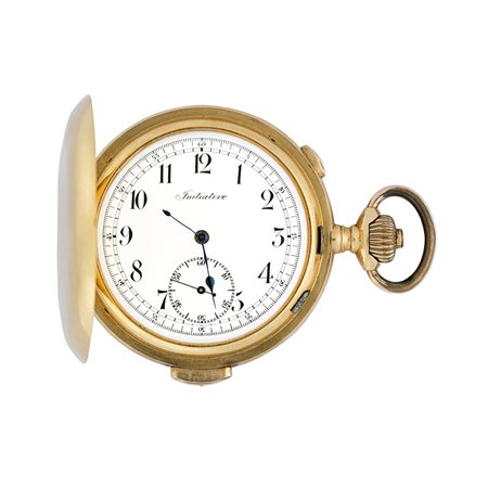 INITIATIVE, Cronografo monopulsanteOrologio da tasca da uomo in oro 18K,...