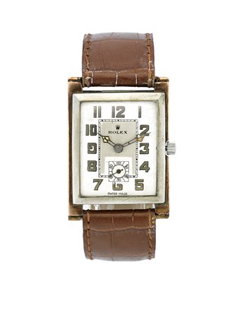 ROLEXOrologio da polso da uomo in metallo biancoAnni '20/'30Quadrante,...