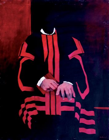 Mario Bardi 1924 - 1998 Il prelato olio su tela 97 x 70
