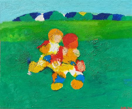 Bartolomeo Gatto Moio della Civitella 1938 In Corsa, 1974 olio su tavola 50 x 60