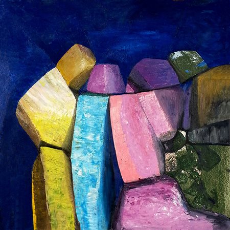 Bartolomeo Gatto Moio della Civitella 1938 Colloquio, 1980 olio su tavola 133...