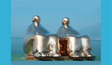 Bartolomeo Gatto Moio della Civitella 1938 Gemini Scultura in bronzo 14 x 18...