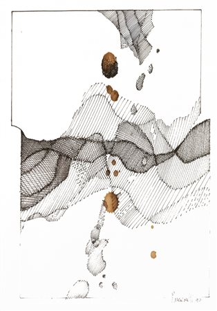 Mario Pucciarelli Buenos Aires 1928 No time (1990) tecnica mista su carta 33...