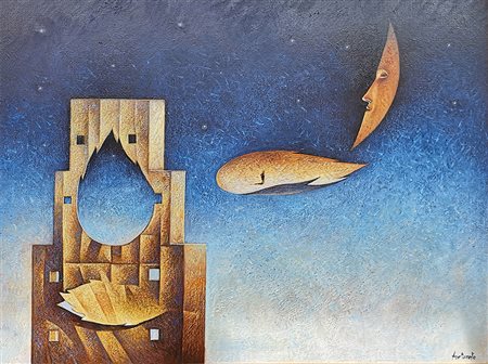 Franco Fortunato Roma 1946 Quarto piano sull'infinito (Racconti per l'Europa)...