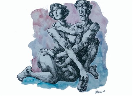 Franco Fortunato Roma 1946 Senza titolo, 1985 china su cartoncino 50 x 60