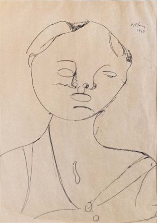 GINO MELONI Varese 1905 – Lissone 1989 SENZA TITOLO china su carta, cm 46x32....