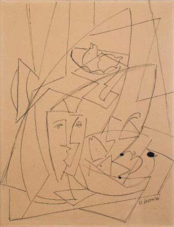 GINO SEVERINI Cortona 1883 – Parigi 1966 NATURA MORTA CON FIGURA IN GESSO,...