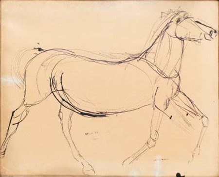 BRUNO CASSINARI Piacenza 1912 – Milano 1992 CAVALLO tecnica mista su carta...