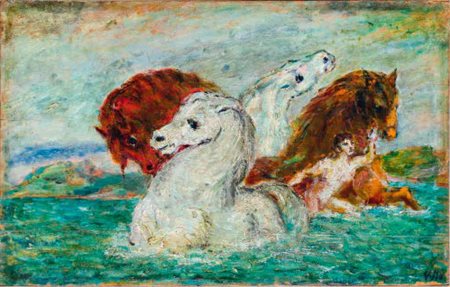 ALIGI SASSU Milano 1912 – Pollença 2000 CAVALLI AL BAGNO, 1939 olio su...