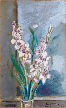 FILIPPO DE PISIS Ferrara 1896 - Brugherio 1956 FIORI, 1932 olio su tavola, cm...