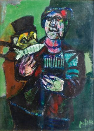 GUIDO PAJETTA Monza 1898 - Milano 1987 L’UOMO DEL PESCE, 1976 olio su tela,...